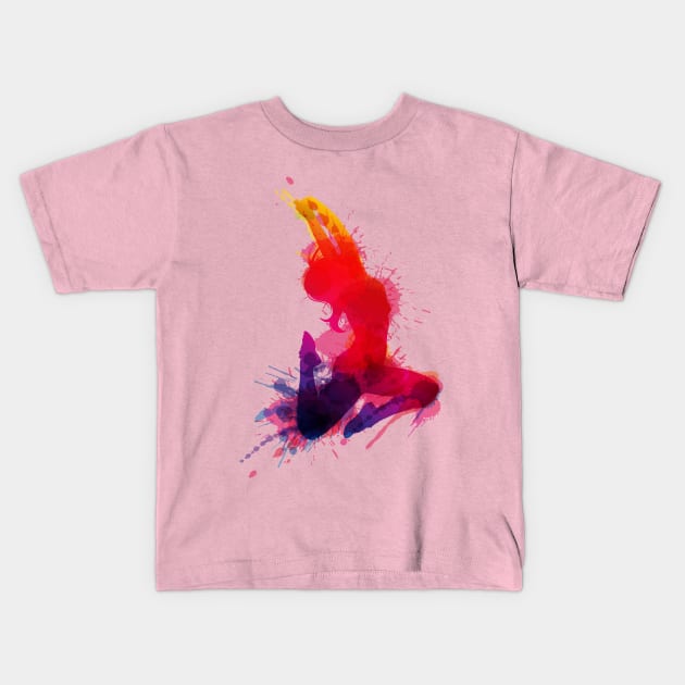 Watercolor Dance 3 Kids T-Shirt by marcusmattingly